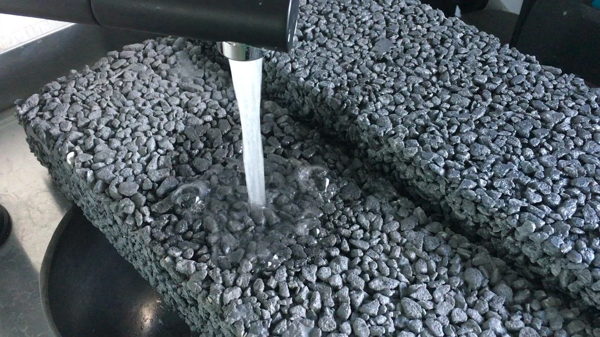 Wasserdurchlässigkeit von Surface RS bei laufendem Wasser